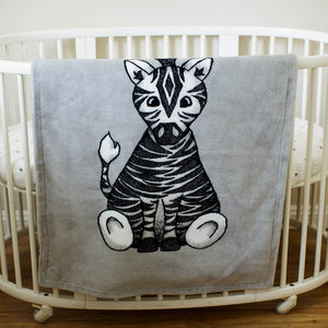 Baby Zebra Sterling Baby Blanket Back-to-Back