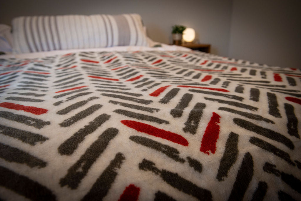 Orange & Gray Tracks Blanket 60"x72"