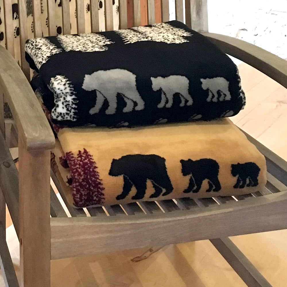 Black Denali Bear Blanket 60"x72"