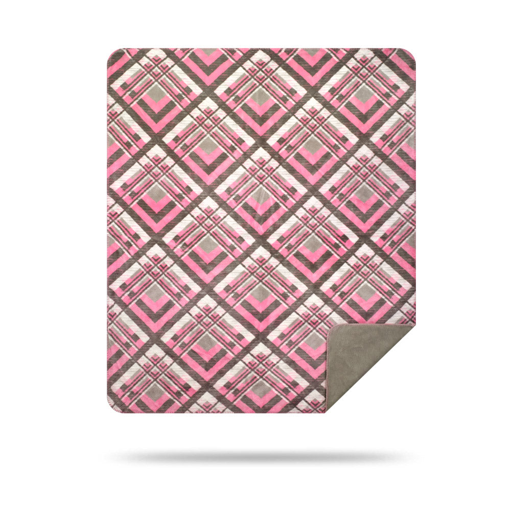 Pink & Gray Plaid Blanket