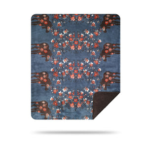 Moose Blossom Blue Blanket