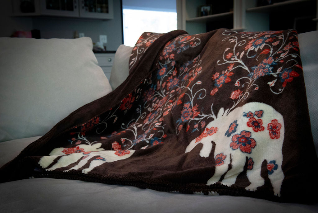 Moose Blossom Brown Blanket 60"x72"