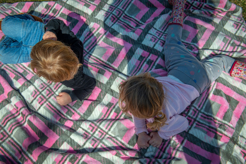 Pink & Gray Plaid Blanket 60"x72"