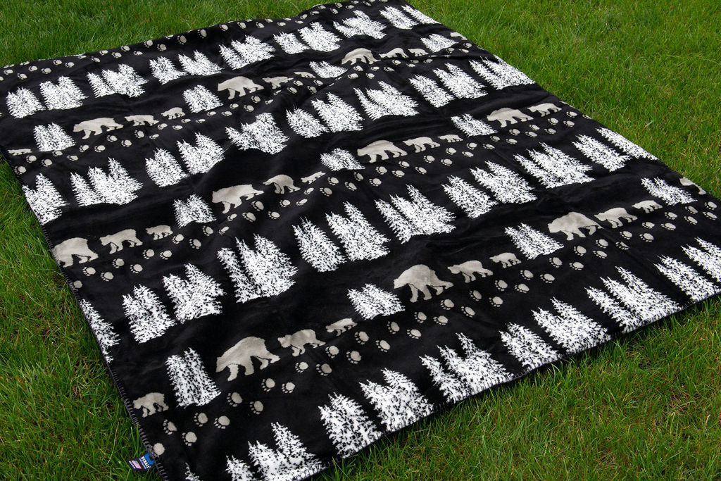 Black Denali Bear Blanket 60"x72"