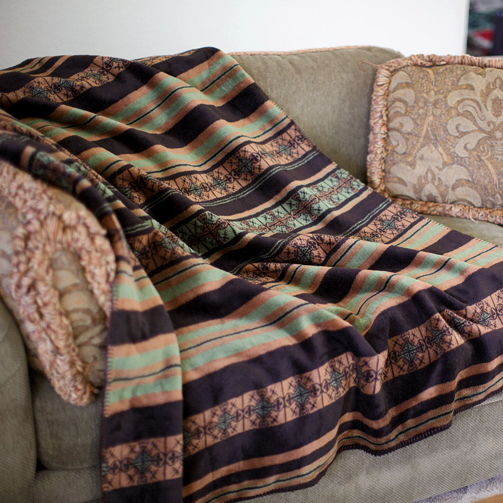 Dark Chocolate Stripe Blanket 60"X72"