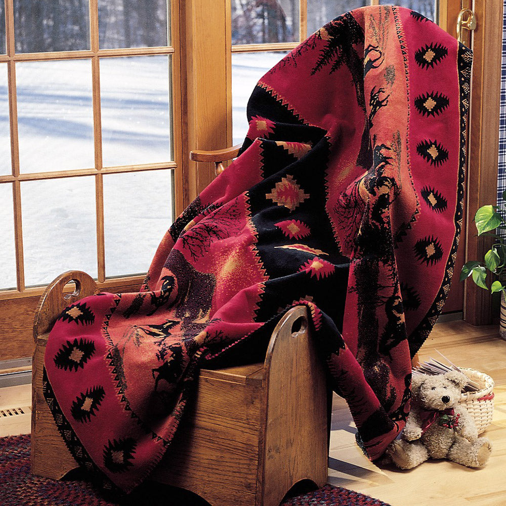 Red Running Horses Blanket