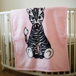 Baby Zebra Pink Baby Blanket