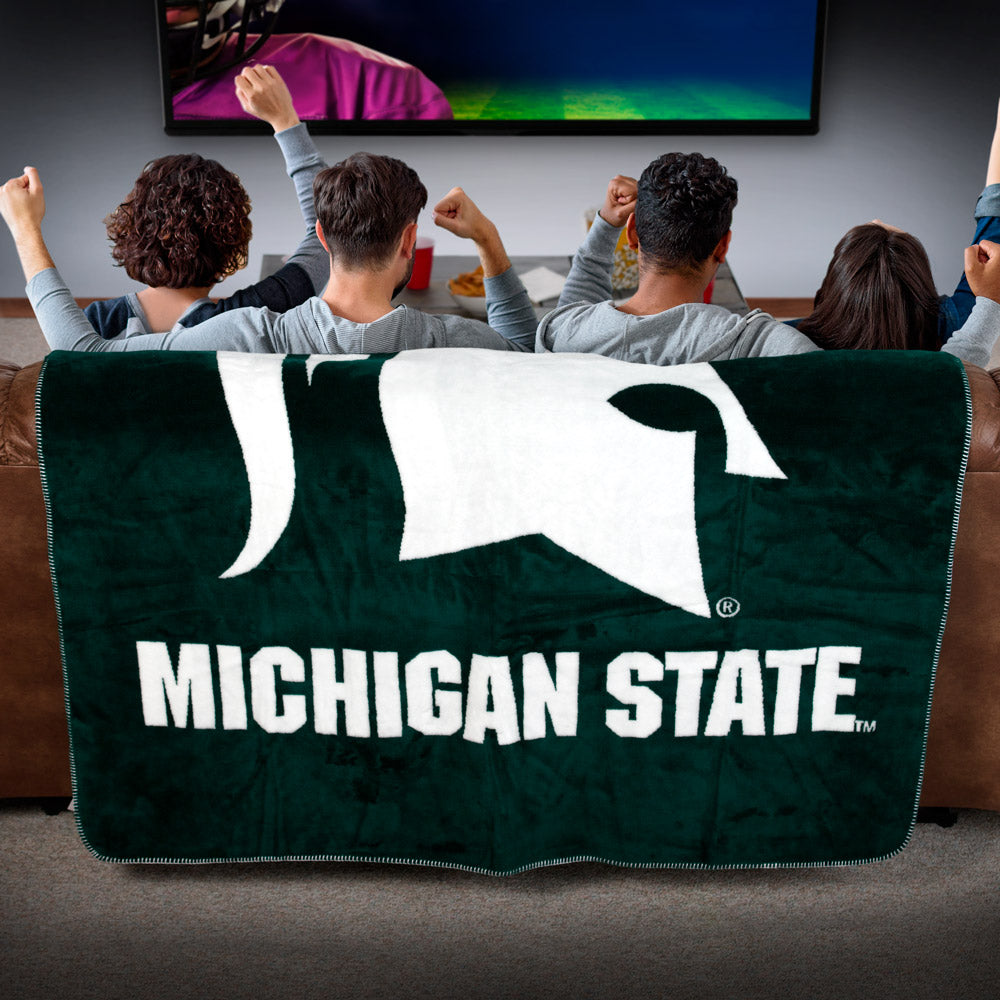 Michigan State Spartans Raschel Throw Blanket
