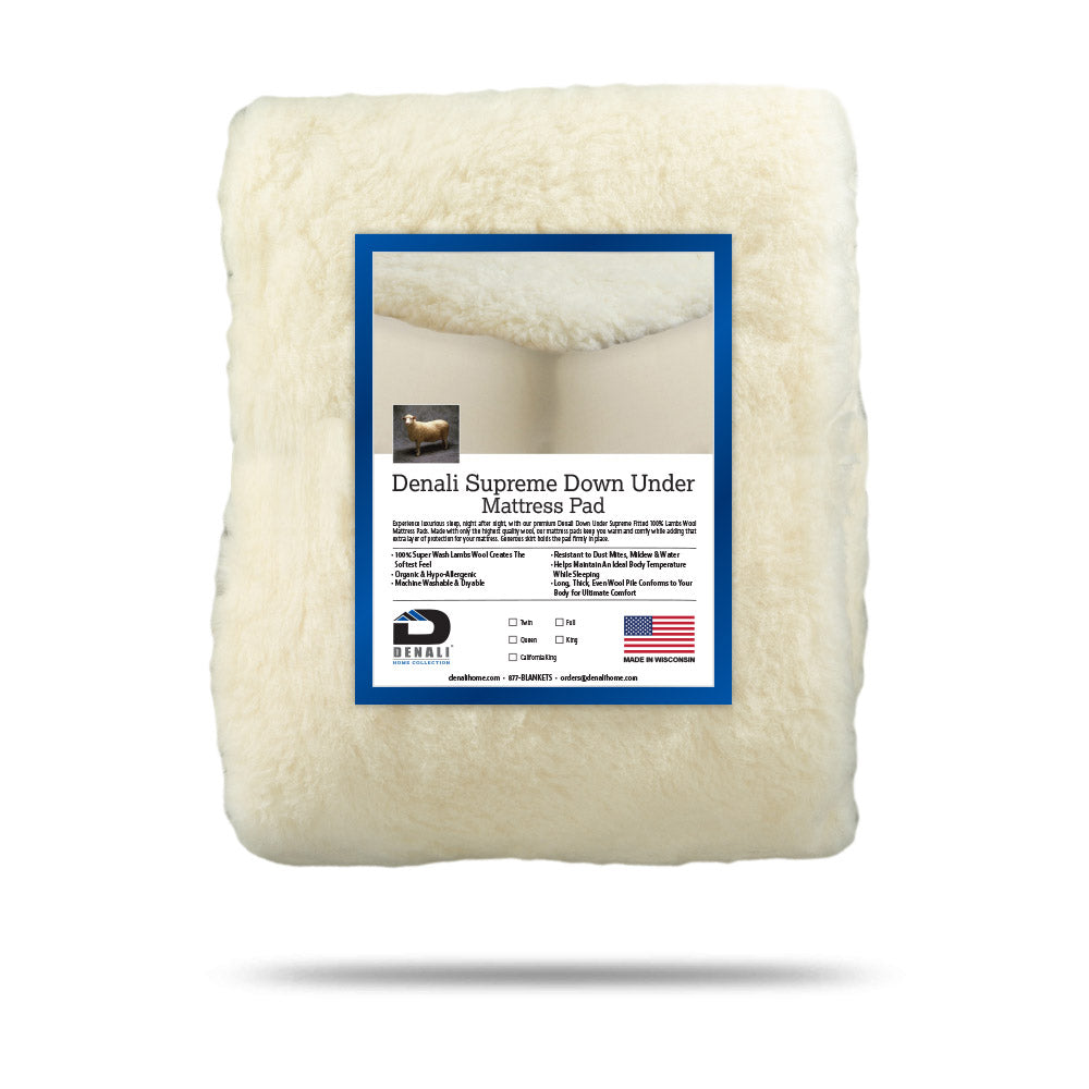 Denali Supreme Fitted Wool Mattress Pad