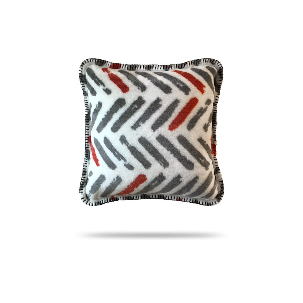 Orange & Gray Tracks Pillow