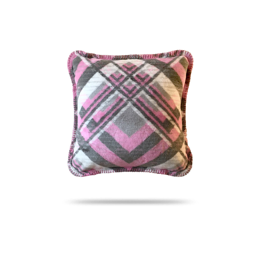 Pink & Gray Plaid Pillow