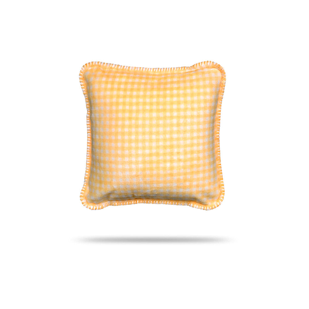 Yellow plaid throw discount pillows