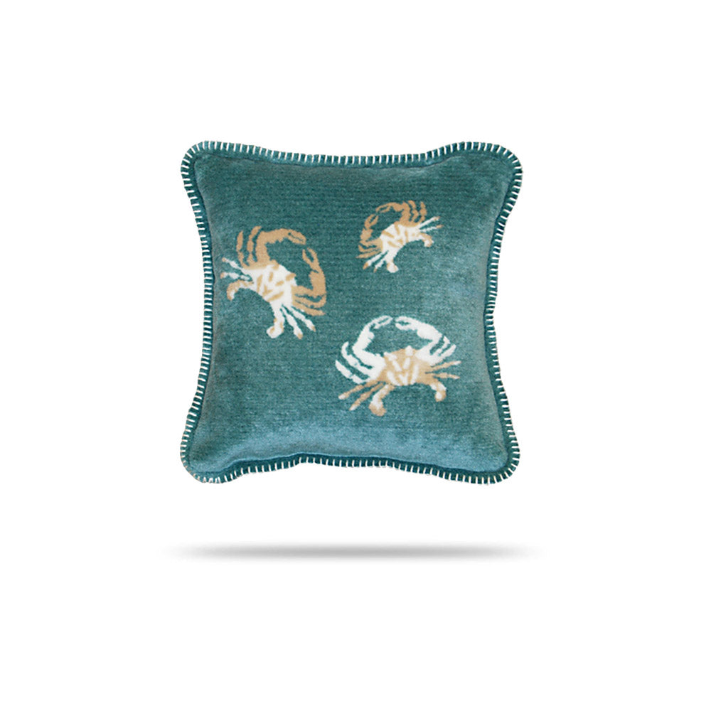 Light Marine Sand Crab Cluster Pillow